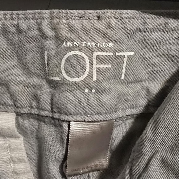 Ann Taylor Gray Bermuda Shorts Casual Cotton Blend - Picture 3 of 5